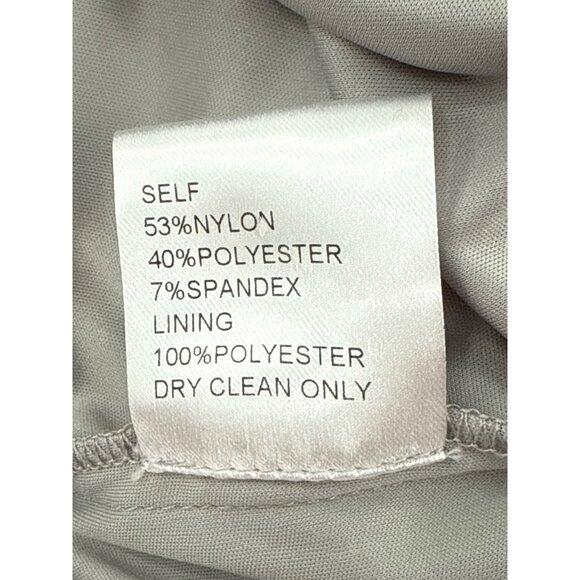 Tadashi Shoji Long-Sleeve Sequined Silver Midi Dress Draped Back Detail Size M - Picture 9 of 9